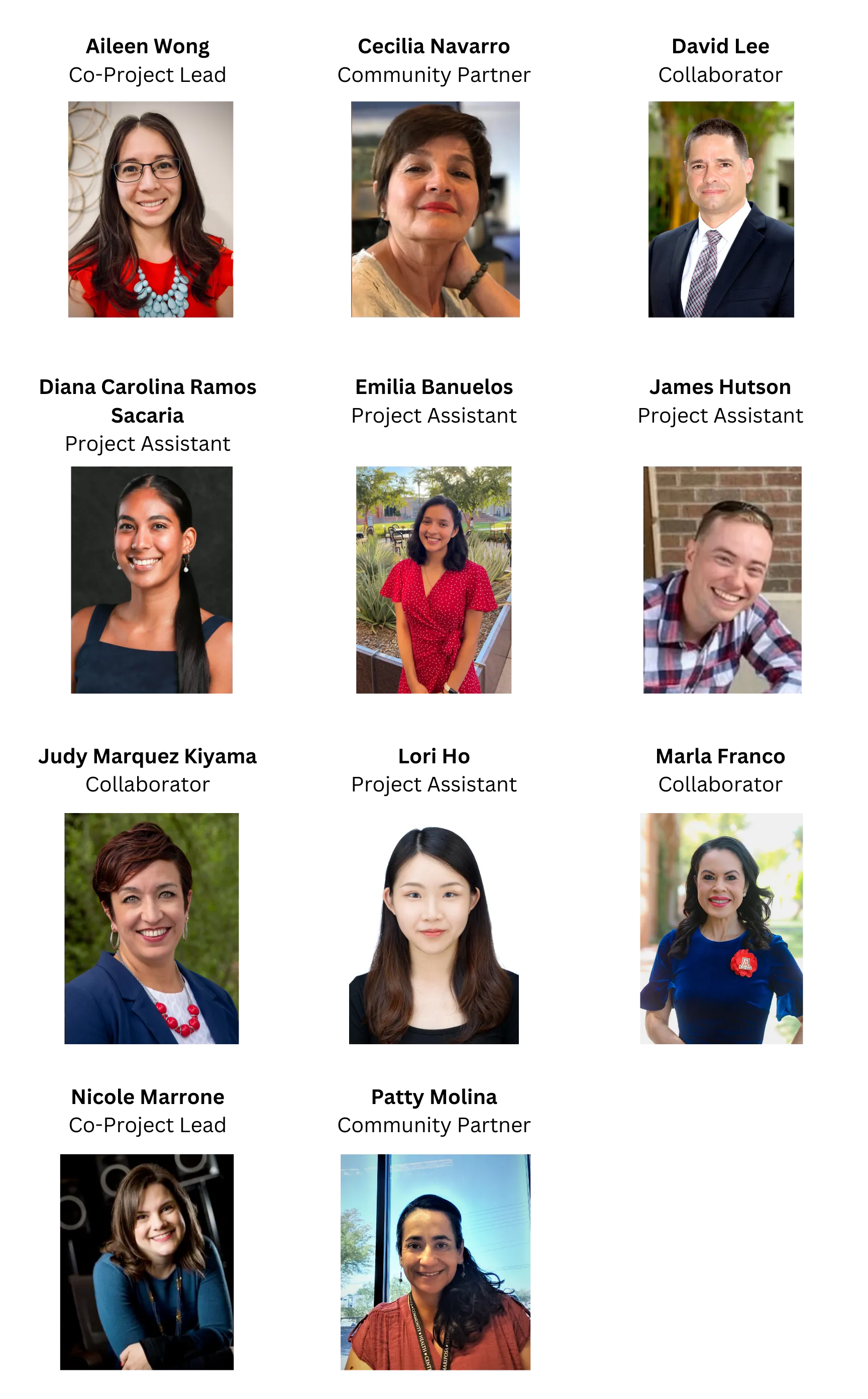 LIDERES Core Project Team photo board